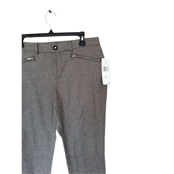 NWT Lauren Ralph Lauren Womens Black Cream Houndstooth Trouser Pants Size 8 - Picture 9 of 12